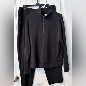 Women’s Member Mark Matching Luxe Quarter zip matching Set Top XL, Bottoms XXL